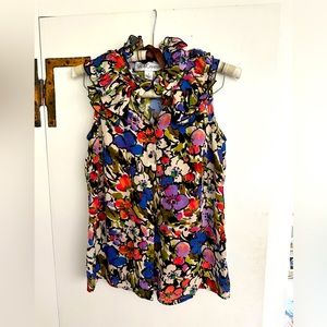 Sara Campbell ruffle top sleeveless blouse